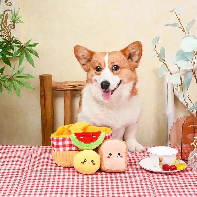 Hugsmart Pet Picnic Time Picnic Basket Interactive Toys for Dogs