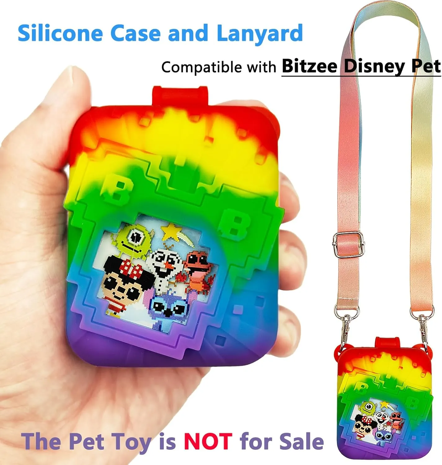 JCHPINE Silicone Cover Case for Bitzee Disney Interactive Toy Digital Pet and Case, Protective Skin Sleeve for Bitzee Disney Virtual Electronic Pets (Multicolor)