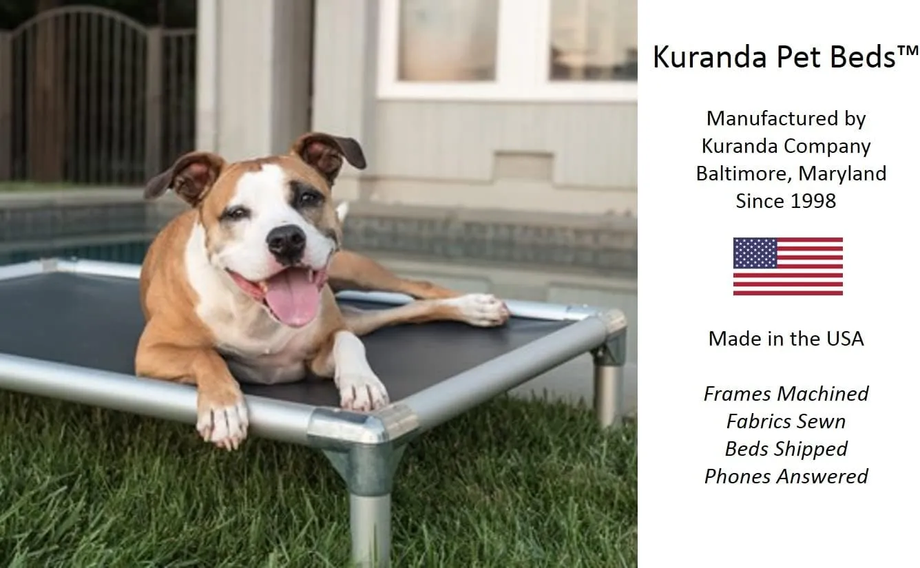 Kuranda Chewproof Crate Bed - Silver Aluminum - 50" x 36" - Vinyl - Smoke