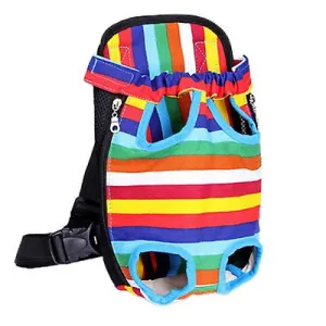 L 38*23cm color bar Outdoor portable pet bag, breathable Mesh backpack for cats and dogs AZ19601
