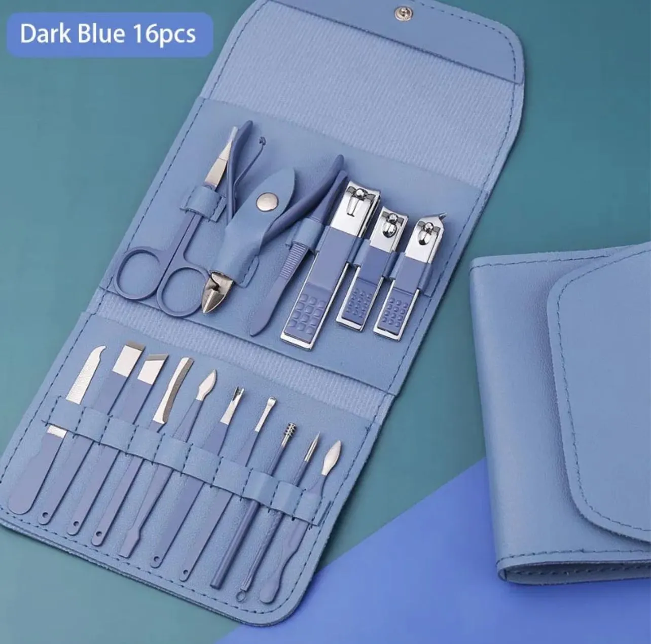 Manicure Pedicure Grooming Kit - Professional 16pcs Manicure Set - Stainless Steel Nail Clipper Set - Stainless Steel set, 