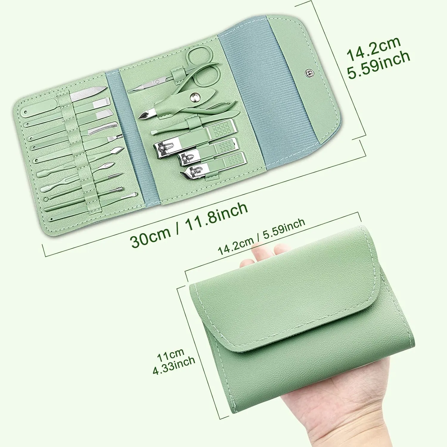 Manicure Set Professional Nail Clippers Pedicure Kit, 16 pcs Stainless Steel Grooming Kit with Luxurious