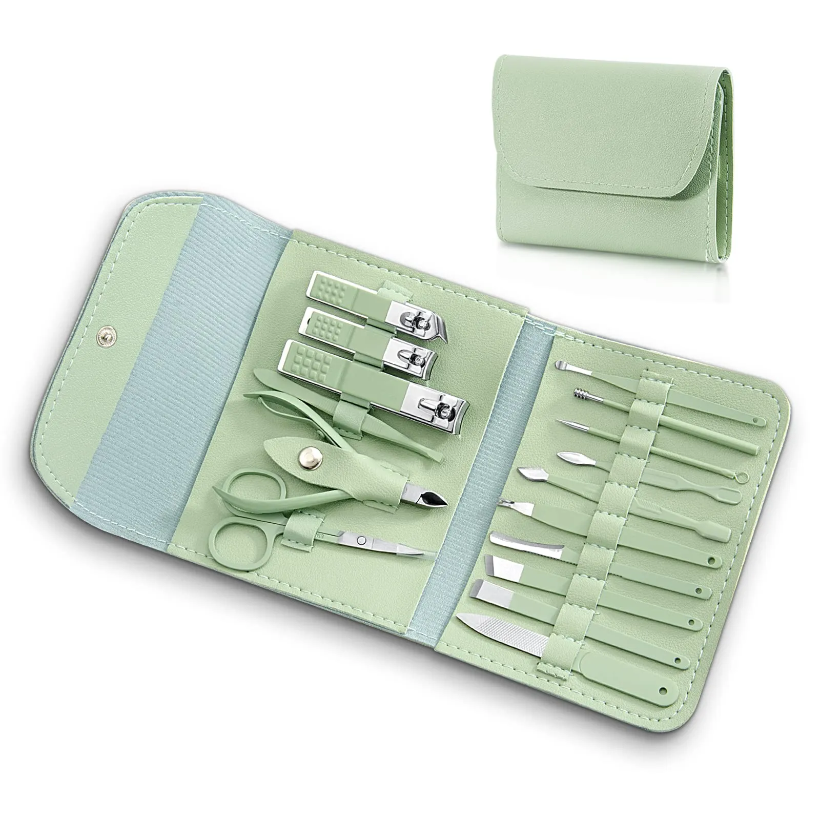 Manicure Set Professional Nail Clippers Pedicure Kit, 16 pcs Stainless Steel Grooming Kit with Luxurious