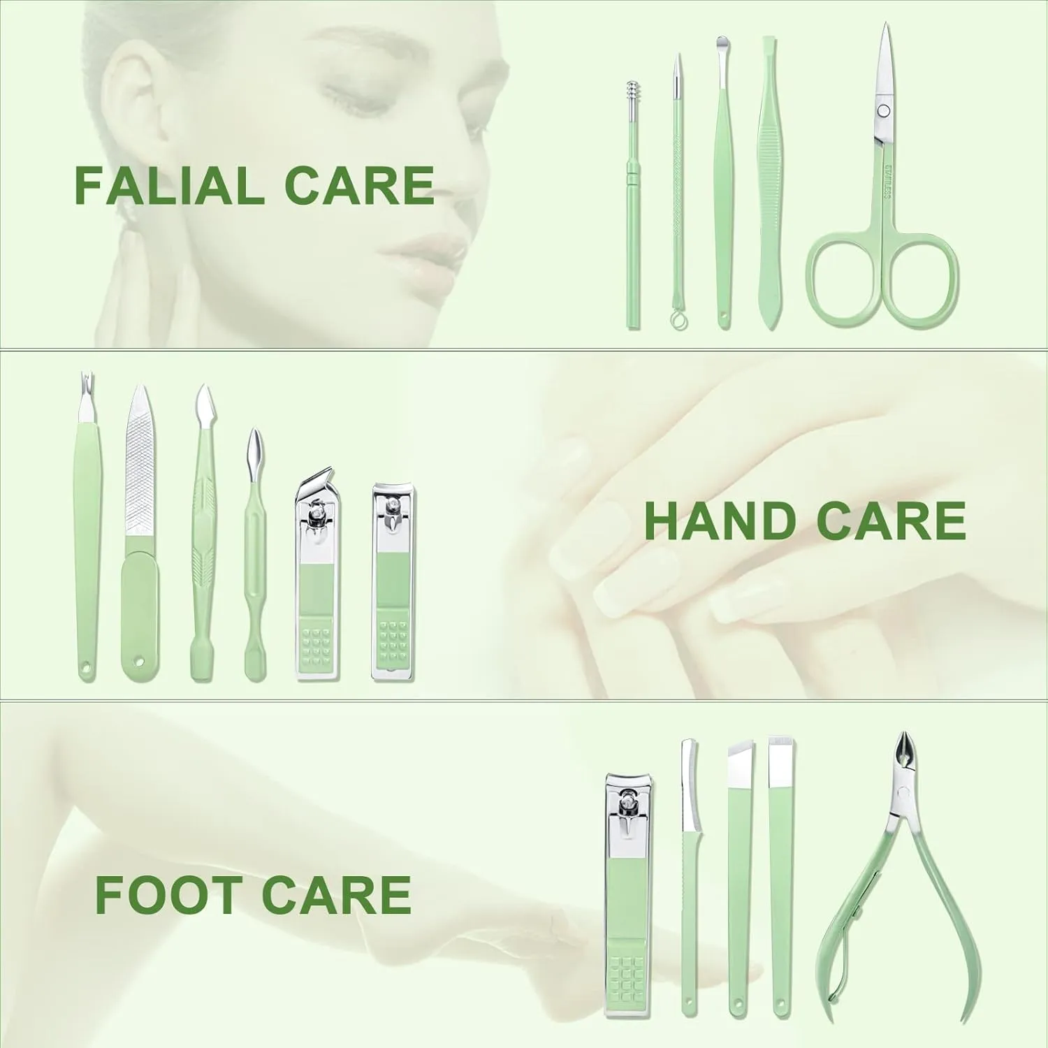 Manicure Set Professional Nail Clippers Pedicure Kit, 16 pcs Stainless Steel Grooming Kit with Luxurious