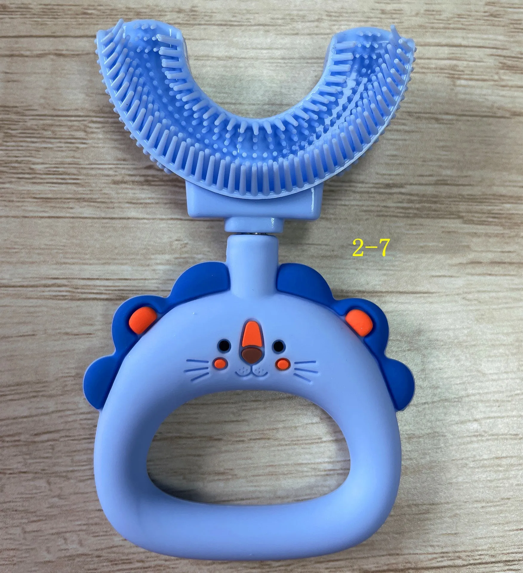 Manual Children's U-shaped Little Lion Silicone Toothbrush