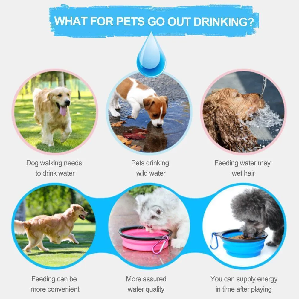 Mvstu™ 2-in-1 Pet Travel Water & Food Bottle with Foldable Bowl
