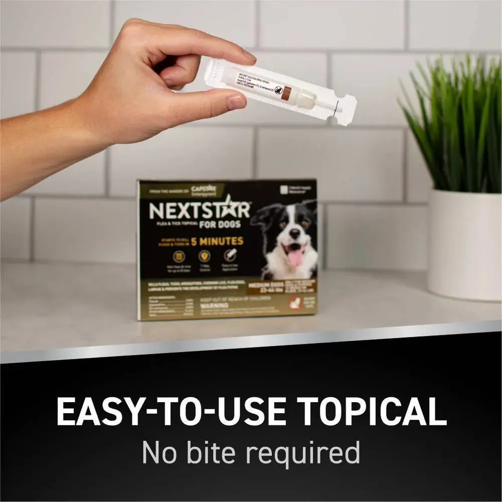 NextStar Flea & Tick Topical Treatment for Medium Dogs - 23 to 44lbs - 3ct