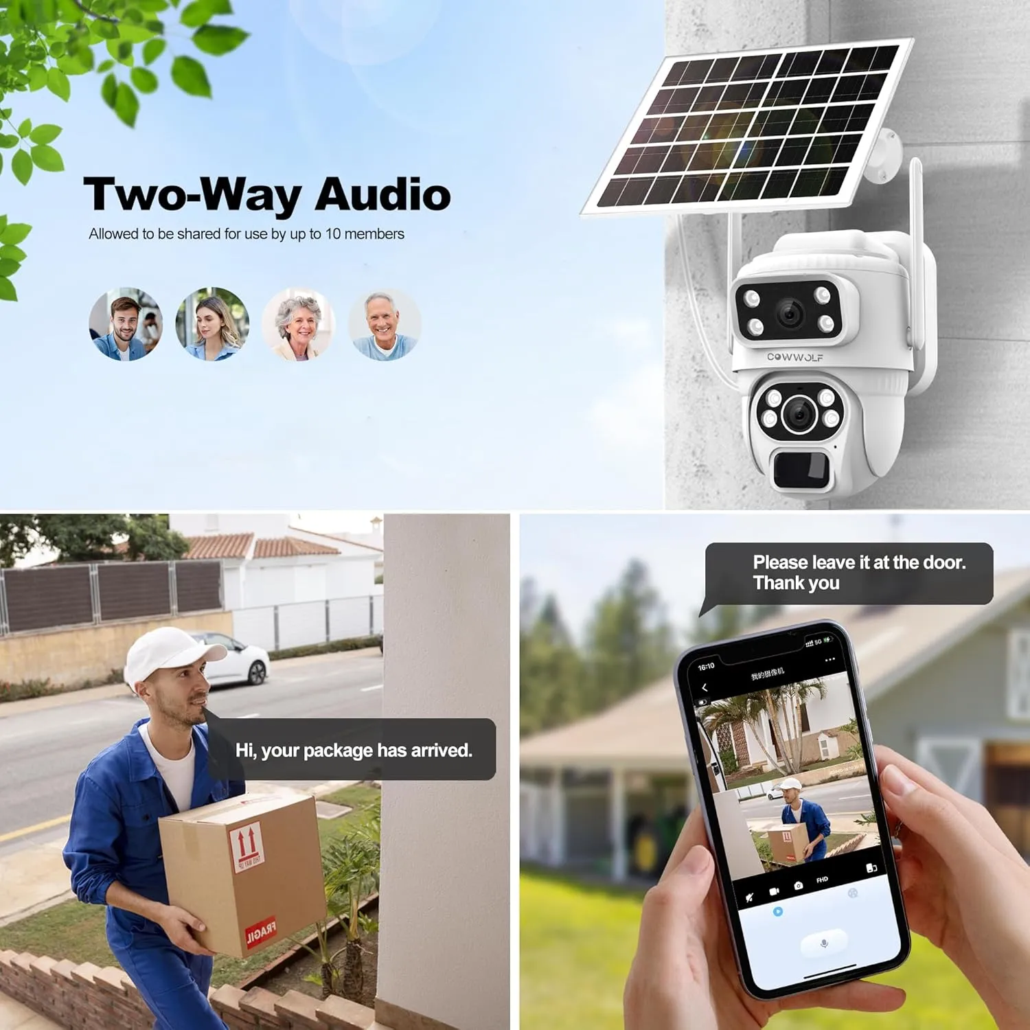 No WiFi Security Camera, 4G LTE Cellular Security Camera, 2K Solar Cellular Cam HD Dual Lens 360 Pan Tilt, Color Night Vision, PIR Motion Detection, IP66 Waterproof with Pre-Installed SIM (SHUANMU)