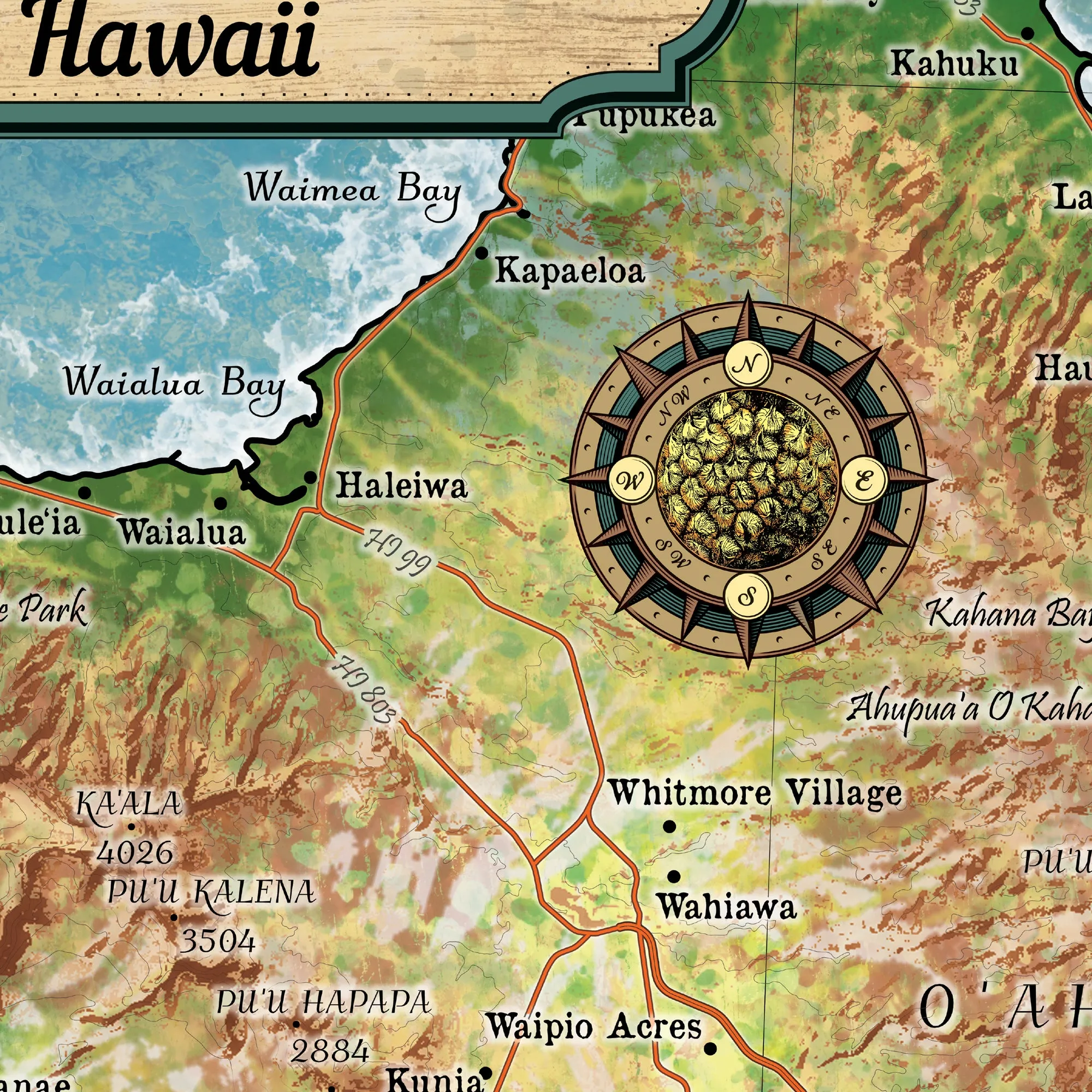 Oahu Hawaii Antique Map Art Blanket Throw Soft Polar/ Silky/ Sherpa Fleece Warm Blanket For Bed Sofa Chair Dorm Gift & Travel