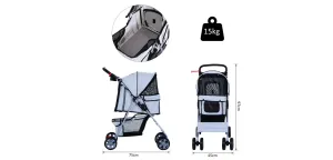 PawHut Pet Stroller D00-058GY 970 x 750 x 450 mm Silver