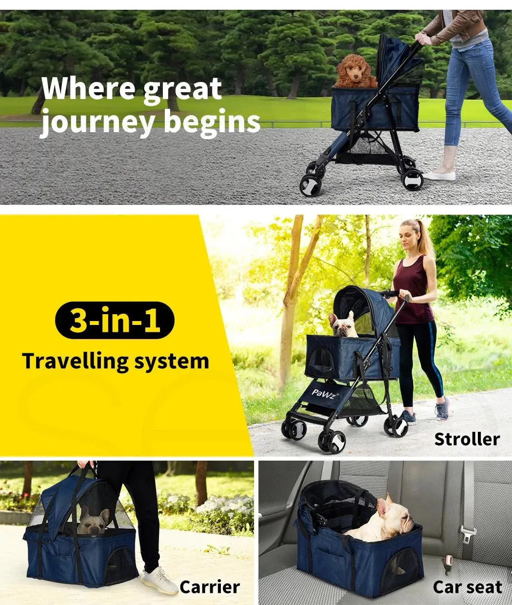 PaWz Large Dog Stroller Cruiser