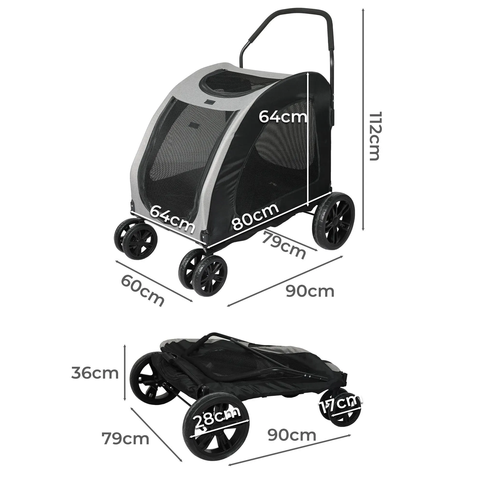 PaWz Pet Stroller 4 Wheel