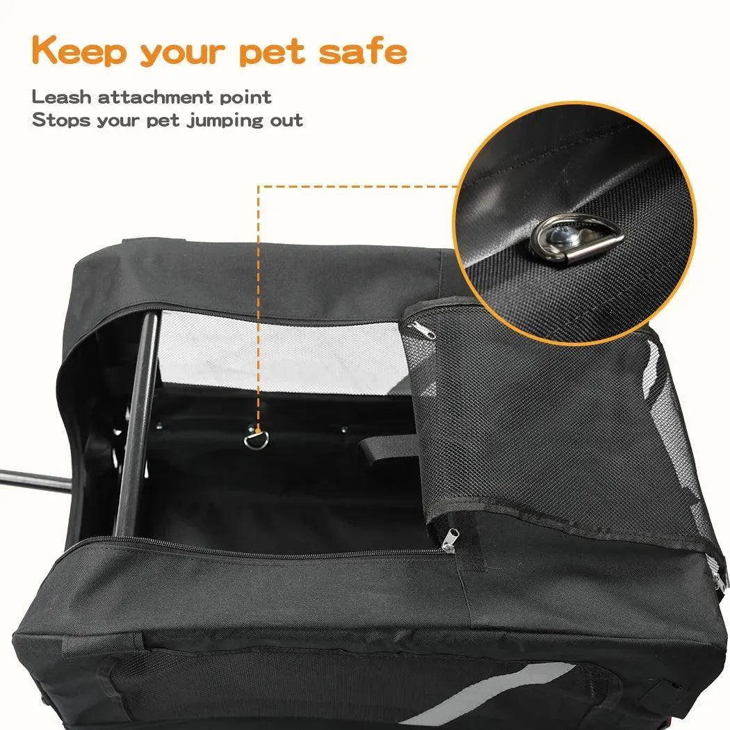 PaWz Pet Stroller Bike Trailer Stroller Foldable Pet Trailer 2-IN-1 Outdoor With Sunroof