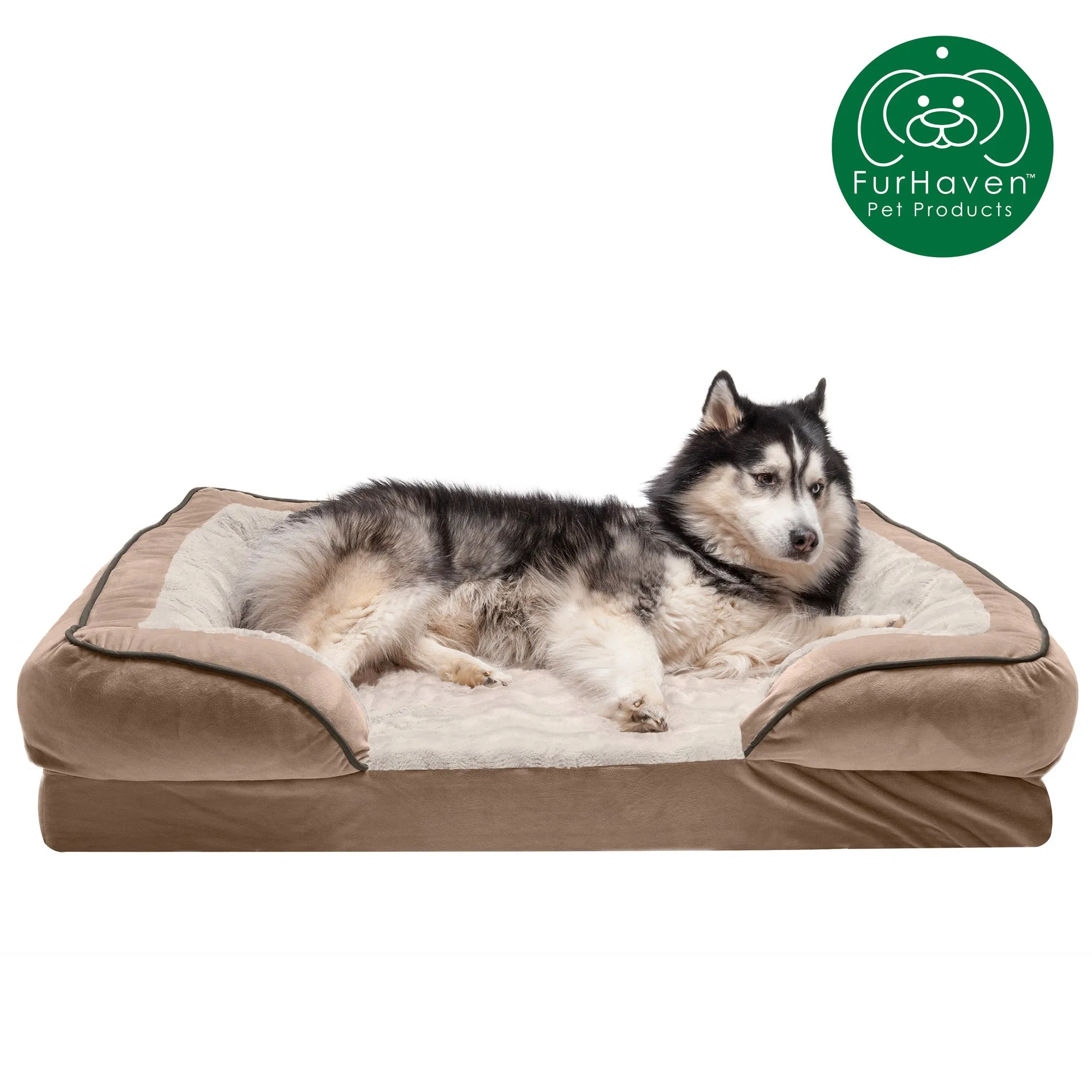 Perfect Comfort Velvet Waves Sofa-Style Couch Pet Bed
