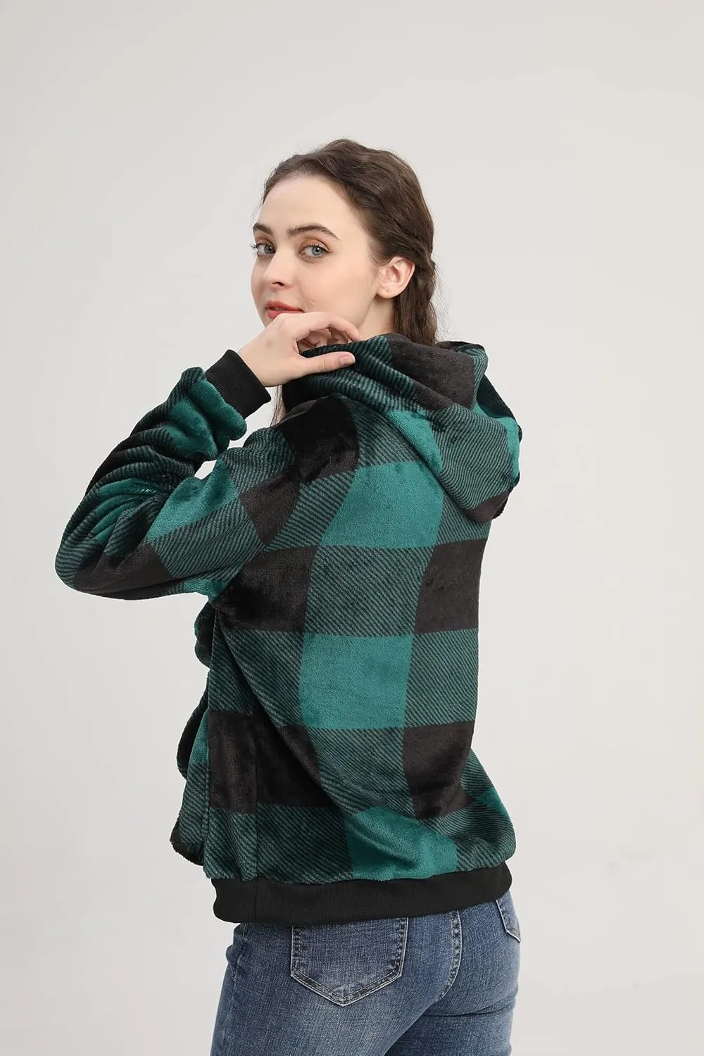 Pet Pouch Hoodie - Cat Dog Holder Sweatshirt Large Pocket Carrier Pullover Tops for Women (Green, Large)
