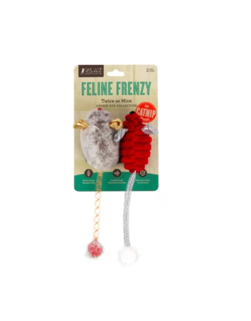 P.L.A.Y Feline Frenzy Plush Catnip - Twice as Mice 2 Pk