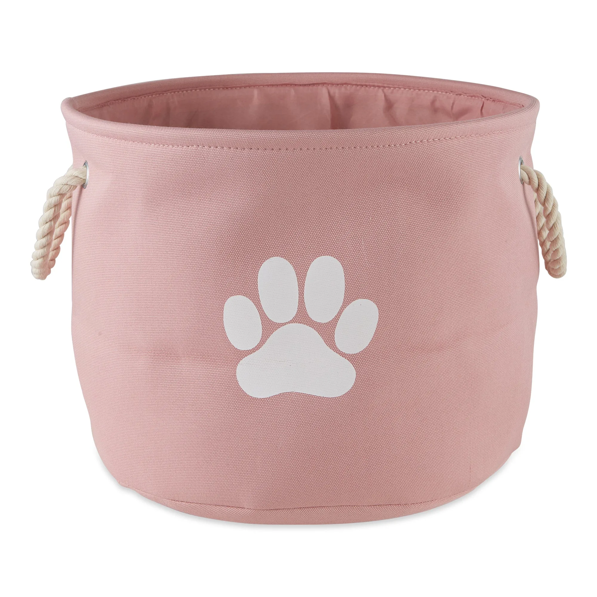 Polyester Pet Bin Paw Rose Round Small 9X12X12