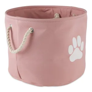 Polyester Pet Bin Paw Rose Round Small 9X12X12