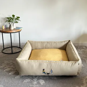 PoochMate Beige & Canary Pawfect Family Nest Dog Bed