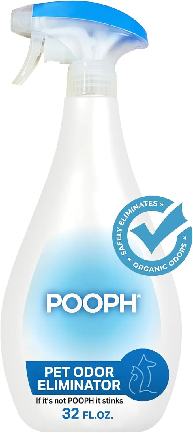 POOPH Pet Odor Eliminator Spray - Patented NO Fragrance NO Harsh Chemicals Organic Odor Eliminator Works On-Contact Home, Auto, Upholstery, and more Fast Easy Safe for Pets, People and the Planet!