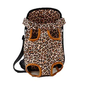 S 28*18cm leopard strips Outdoor portable pet bag, breathable Mesh backpack for cats and dogs AZ19615