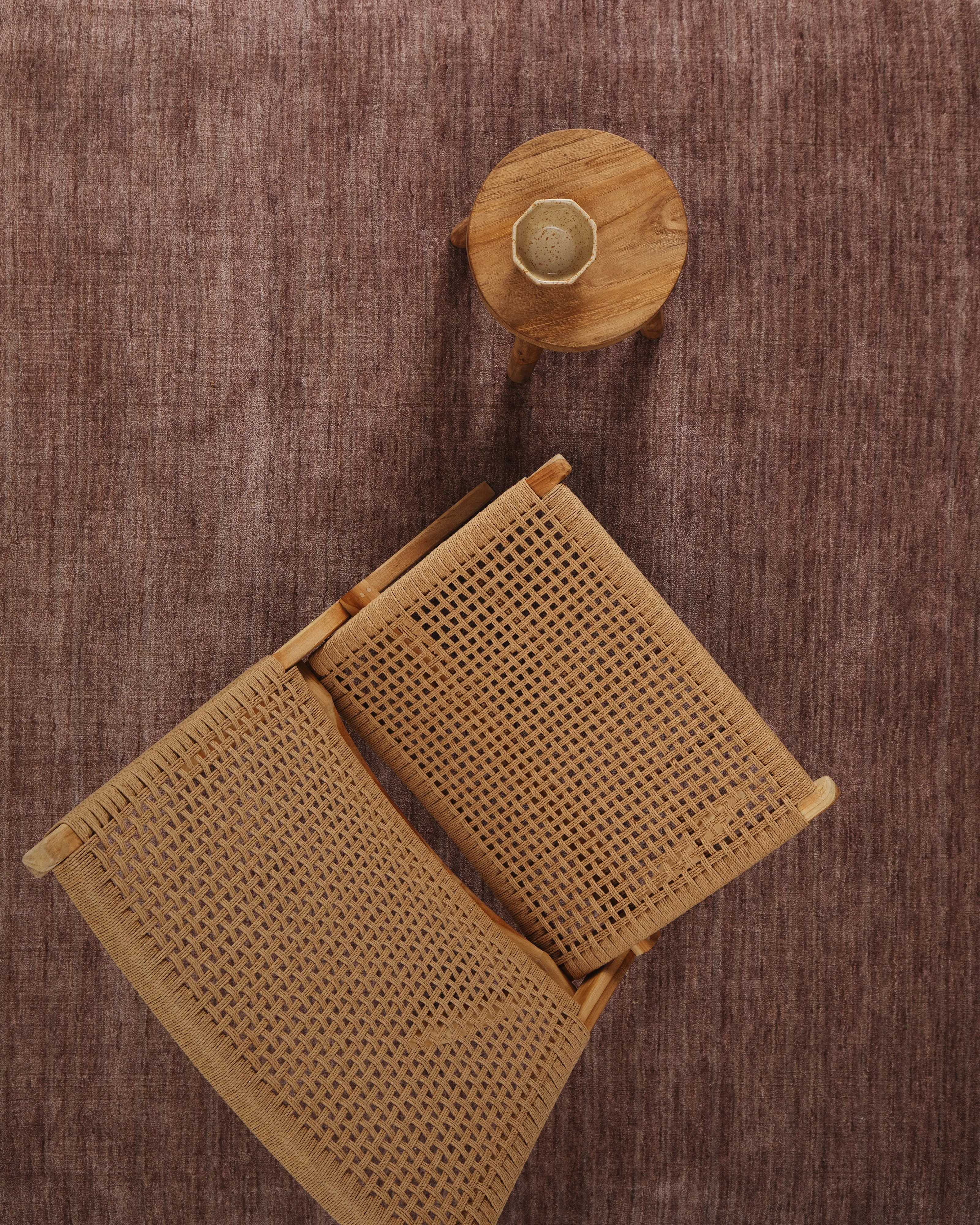 Sample of Bhakti Abrash Wool Blend Rug in Mauve
