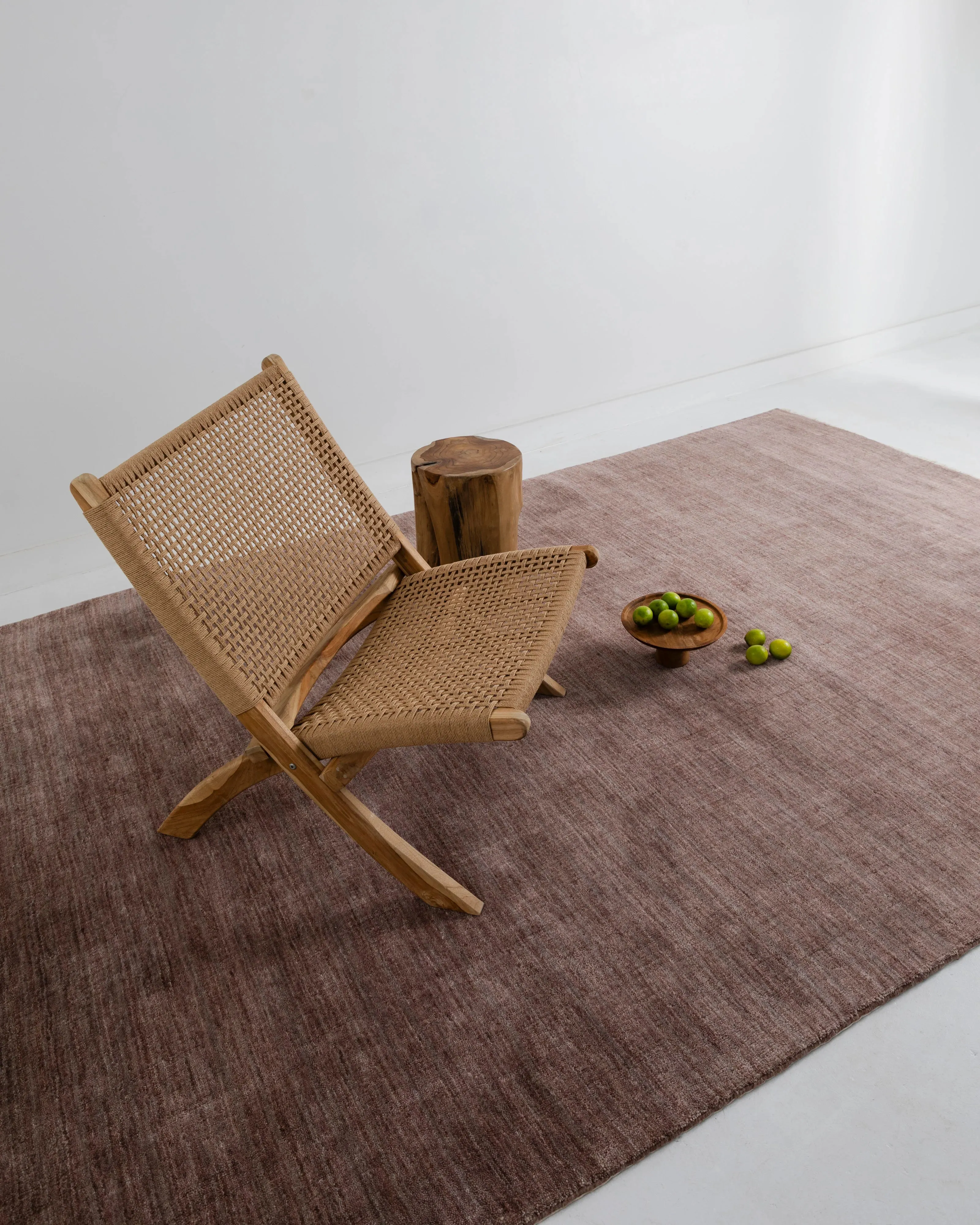 Sample of Bhakti Abrash Wool Blend Rug in Mauve