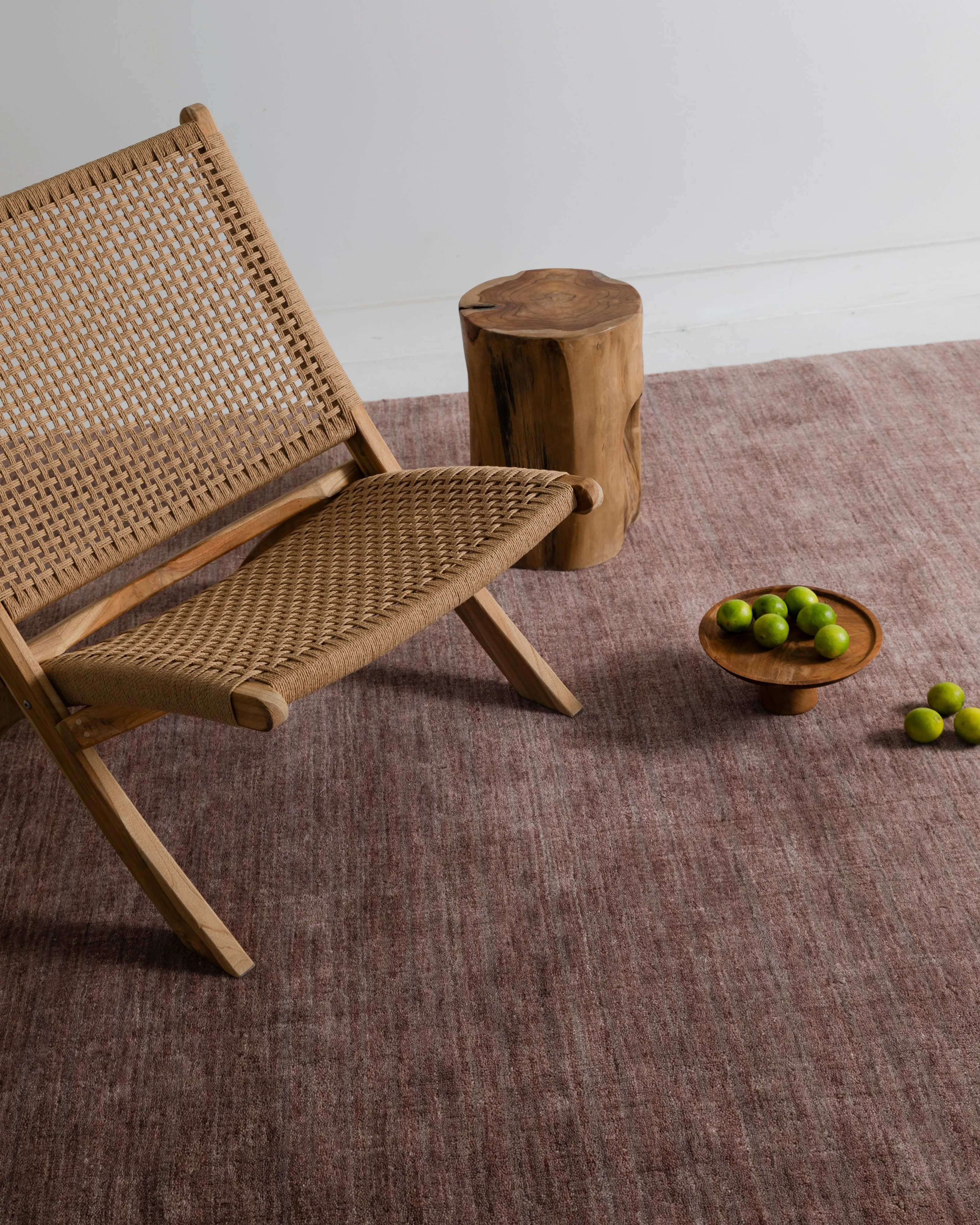 Sample of Bhakti Abrash Wool Blend Rug in Mauve