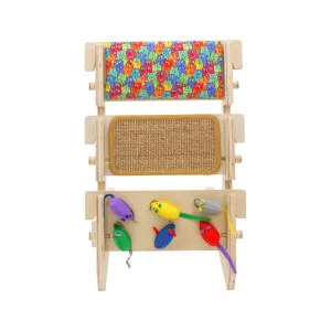 ScratchLadder: Colorful Cats Catnip Cushion, Sisal Carpet, Felt Mice