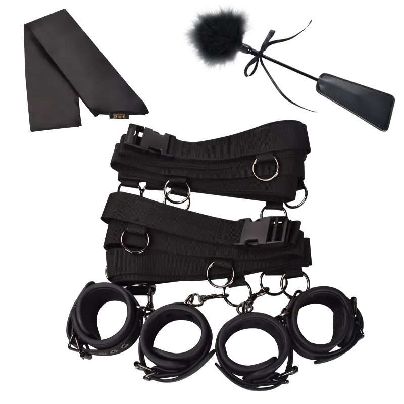 Shaki Titan Series | Adjustable Wrist to Ankle Bed Restraints Plus Set