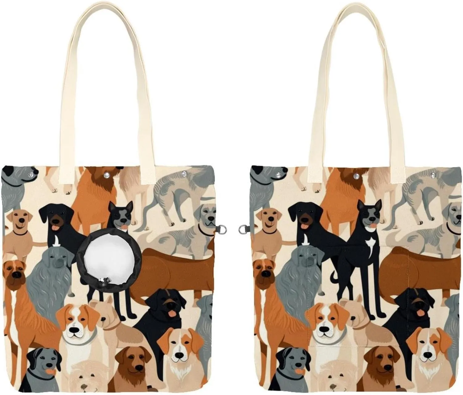 Show Head Pet Canvas Shoulder Bag, Different Breeds of Dog Pet Out Bag, Outcrop, Pet Out Shoulder Bag.