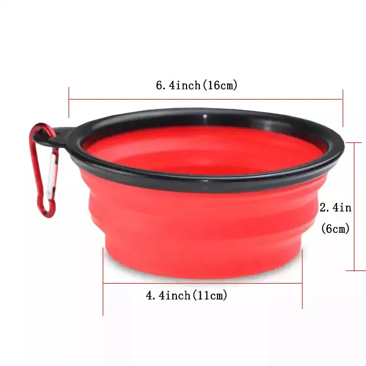 Silicone Portable Collapsible Dog Pet Bowl - Medium Size