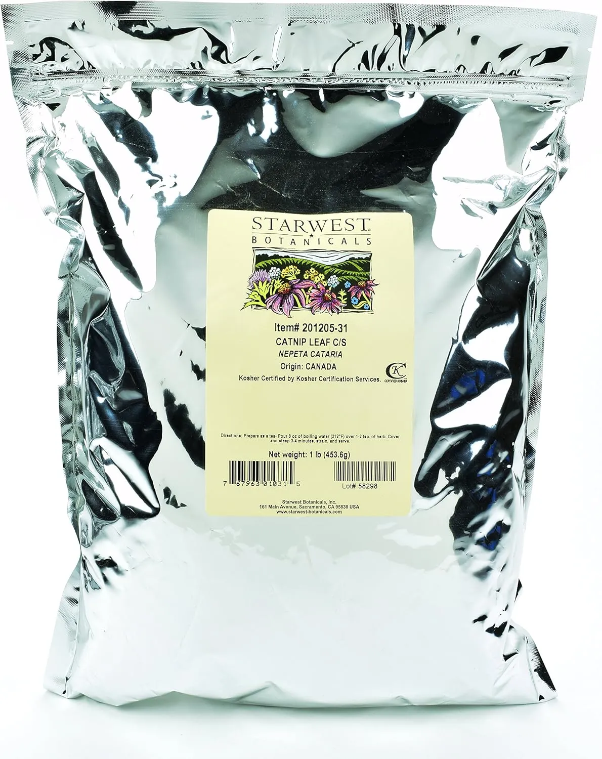 Starwest Botanicals Catnip Leaf C/S, 1 Pound