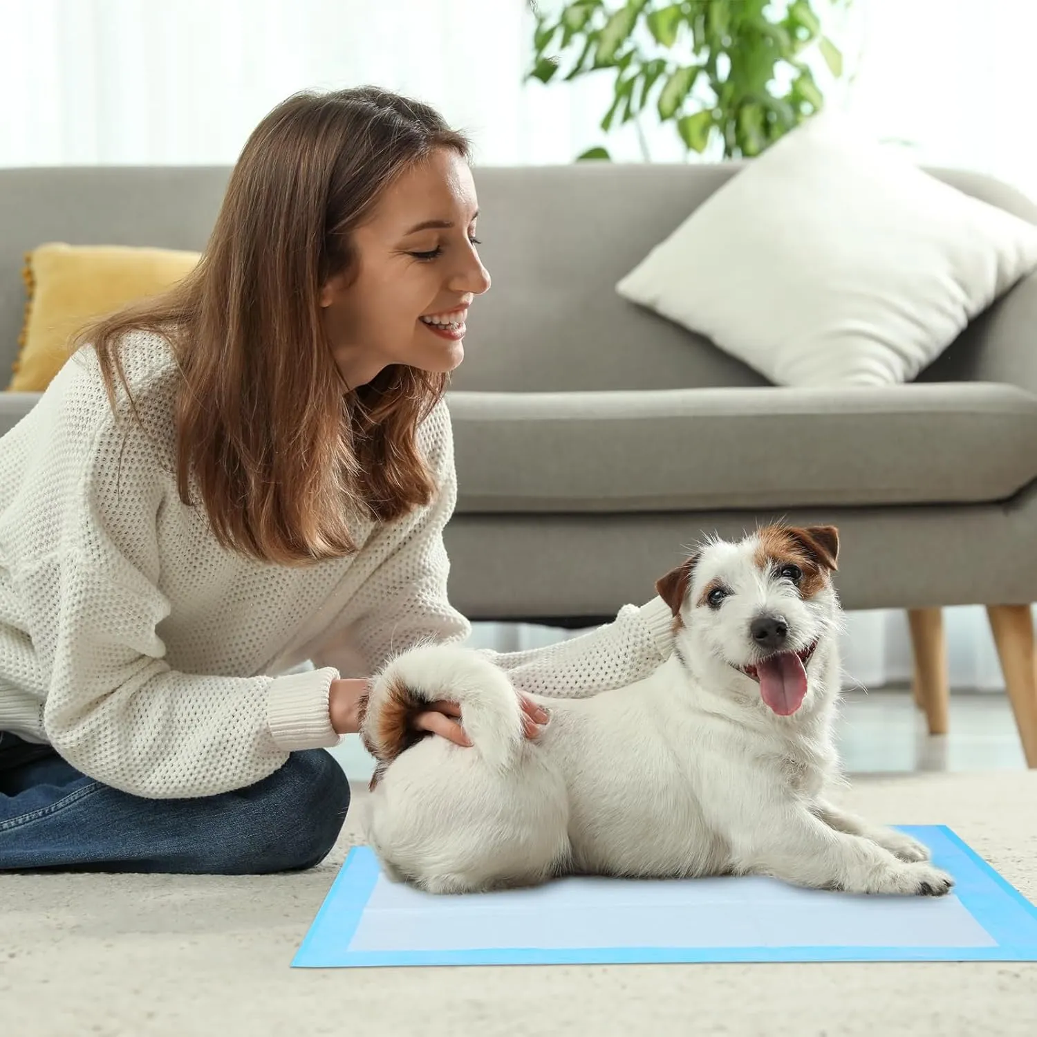 Super Absorbent Waterproof Dog and Puppy Pet Training Pad, Housebreaking Pet Pad, 150-Count Small-Size, 17.1X23.6, Blue
