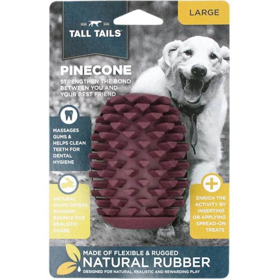 Tall Tails Natural Rubber Reward Pinecone Treat Filling and Dental Dog Toy - 4 Inches