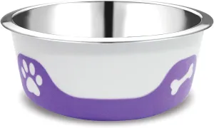 Thermocool Stainless Steel Dog Bowls, Non Slip, No Spill Insulated Dog Bowl, Keeps Food Warm & Water Cold for Dogs, Dishwasher Safe (Light Purple, Small 8 Oz)