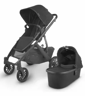 UPPAbaby Vista V2 Stroller - Jake (Black/Carbon/Black Leather) (Open box - NEW)