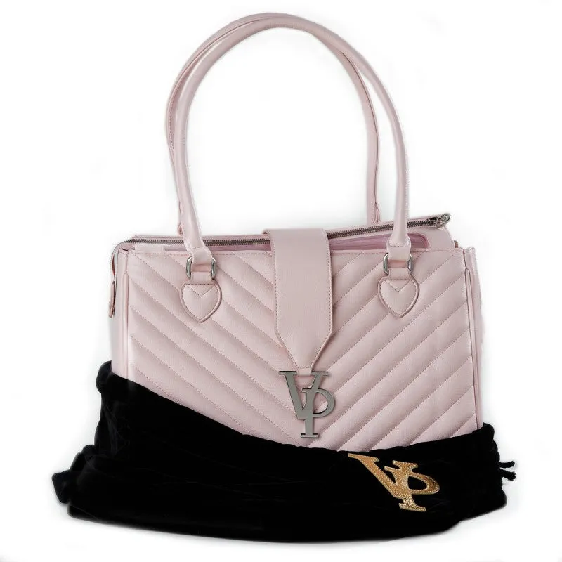 VANDERPUMP MONOGRAMME CHAIN PET CARRIER - LIGHT PINK