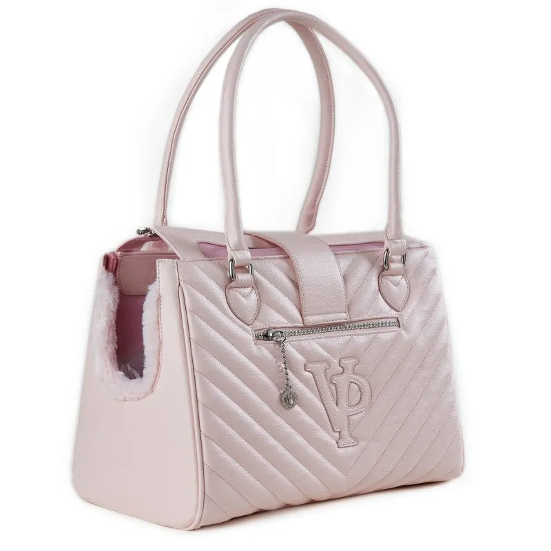 VANDERPUMP MONOGRAMME CHAIN PET CARRIER - LIGHT PINK