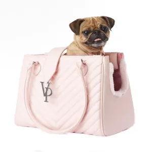 VANDERPUMP MONOGRAMME CHAIN PET CARRIER - LIGHT PINK